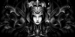 Cyiria Queen Of The Dark Realm Fractal Portrait